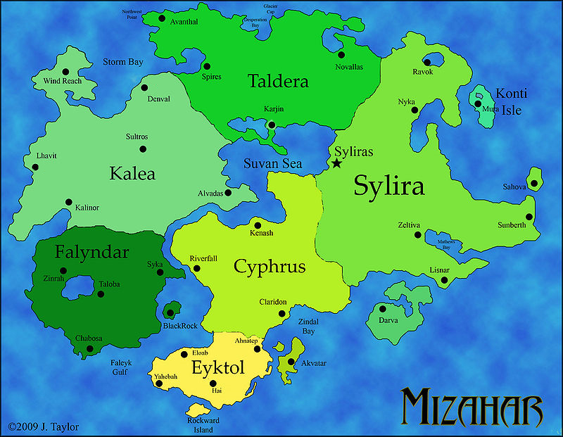 The Regions of Mizahar.