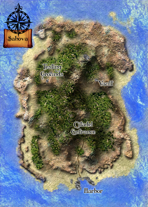 Map of Sahova island.