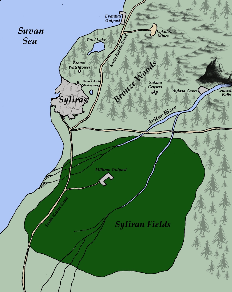 Map of the region surrounding Syliras.